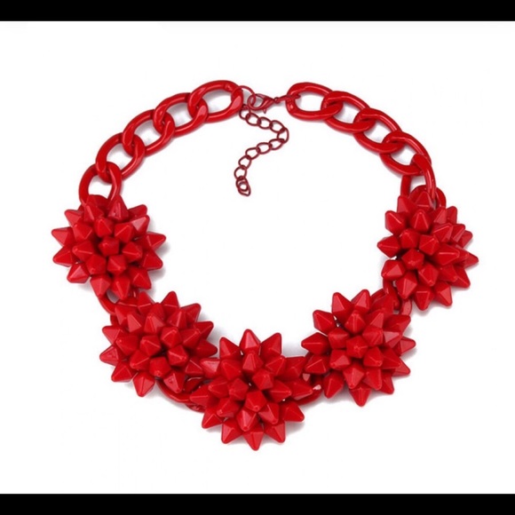 Zara Red Verbena Hand-painted Necklace - Picture 15 of 15